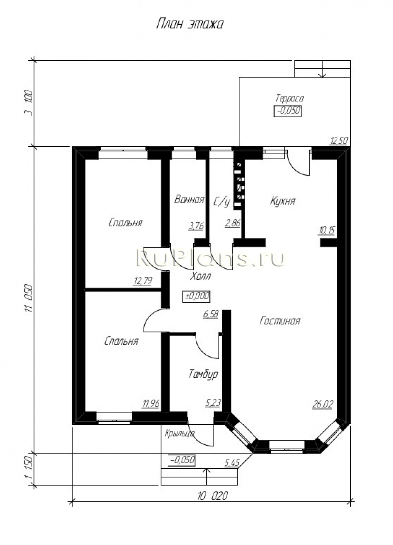 Проекты домов 80 м² 11 на 11 - Дом на 80 кв м размером 11х11 в Латвии